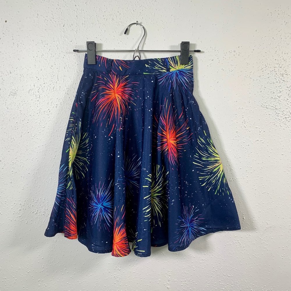Brand new firework printed skater skirt